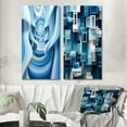 thumbnail image 1 of Designart "Focused Blue Op Art A Visual Journey III" Op Art Wall Art Set Of 2 - Blue Abstract Canvas Set For Living Room Decor, 1 of 7