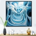thumbnail image 1 of Designart "Focused Blue Op Art A Visual Journey V" Abstract Floater Framed Wall Decor, 1 of 7