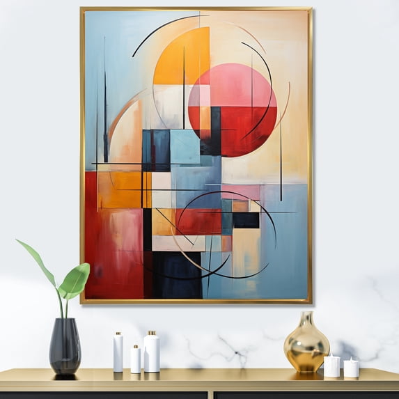 Designart "Focusing on Geometric Abstraction IV" Abstract Spirals Floater Framed Canvas Art Print