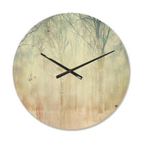 Designart 'Foggy Forest with Winter ' Farmhouse Wood Wall Clock