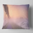 thumbnail image 1 of Designart Foggy Sunrise in the Netherlands - Landscape Printed Throw Pillow - 16x16, 1 of 4