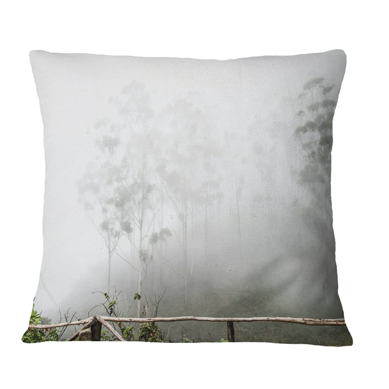 Designart Fogs on Western Ghats Hills - Landscape Printed Throw Pillow -  18x18 
