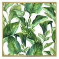 thumbnail image 1 of Designart 'Foliage Of Tropical Leaves On White' Tropical Framed Canvas Wall Art Print, 1 of 5