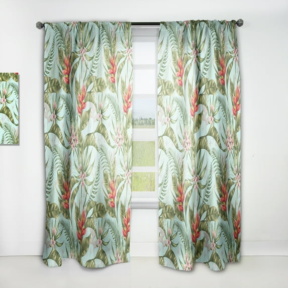 Designart 'Foliage Tropical I' Mid-Century Modern Curtain Panel