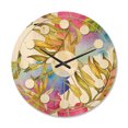 thumbnail image 1 of Designart 'Foliage Tropical II' Mid-Century Modern Wood Wall Clock, 1 of 5