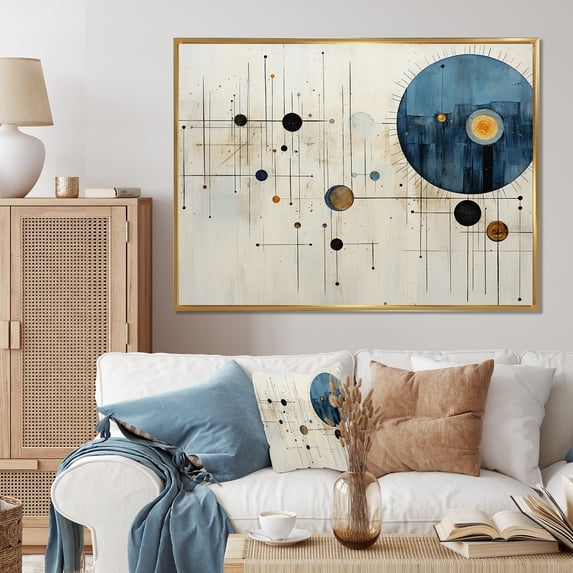 Designart "Folk Belief In The Cosmic Ocean II" Folk Religion Floater Framed Canvas Art Print