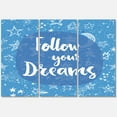 thumbnail image 1 of Designart ' Follow Your Dreams On Blue II ' Modern Canvas Wall Art Print, 1 of 3