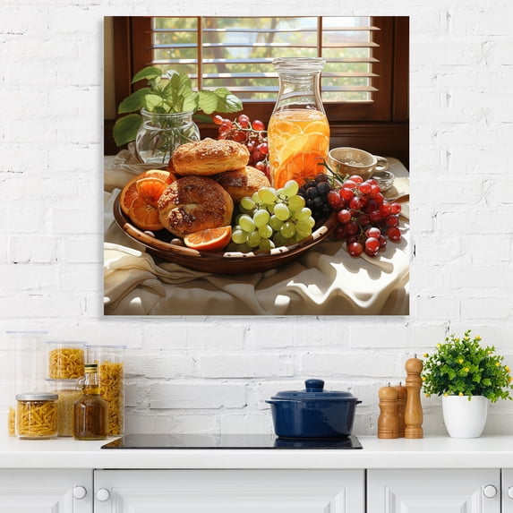 Designart "Food Breakfast Painting Dot IV" Food & Beverage Canvas Art Print