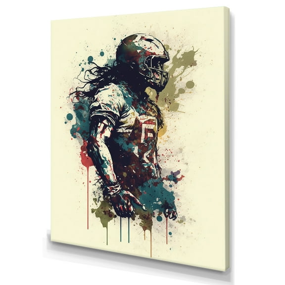 Designart Football Player Canvas Wall Art