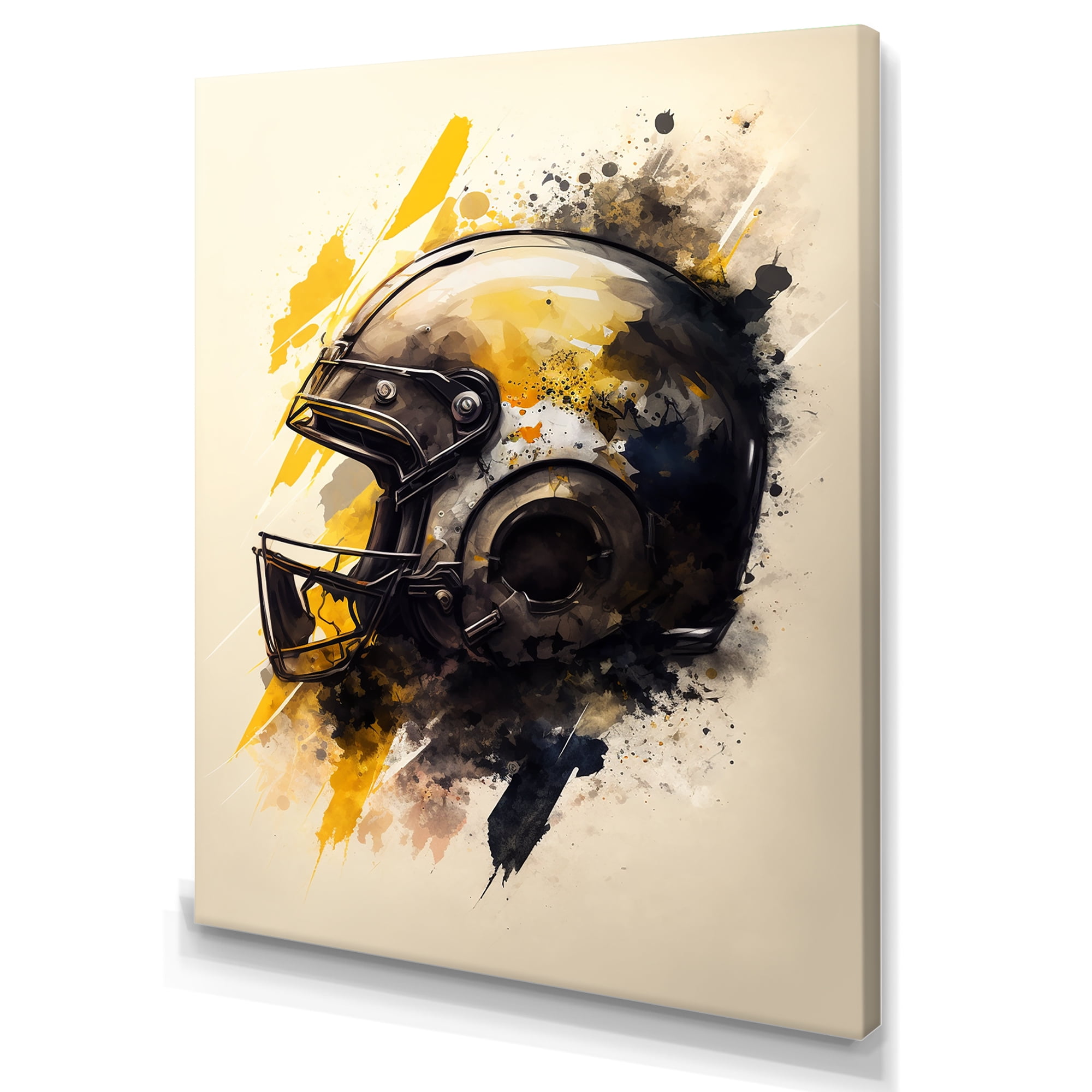 Designart Football Player Helmet I Canvas Wall Art
