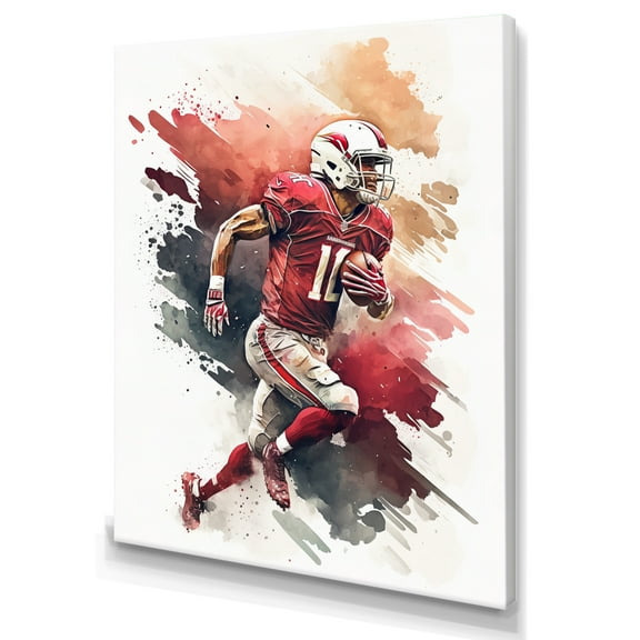 Designart Football Player On Field I Canvas Wall Art