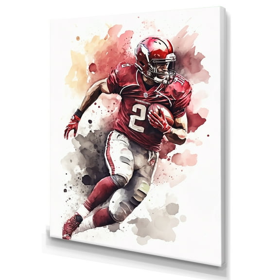 Designart Football Player On Field III Canvas Wall Art