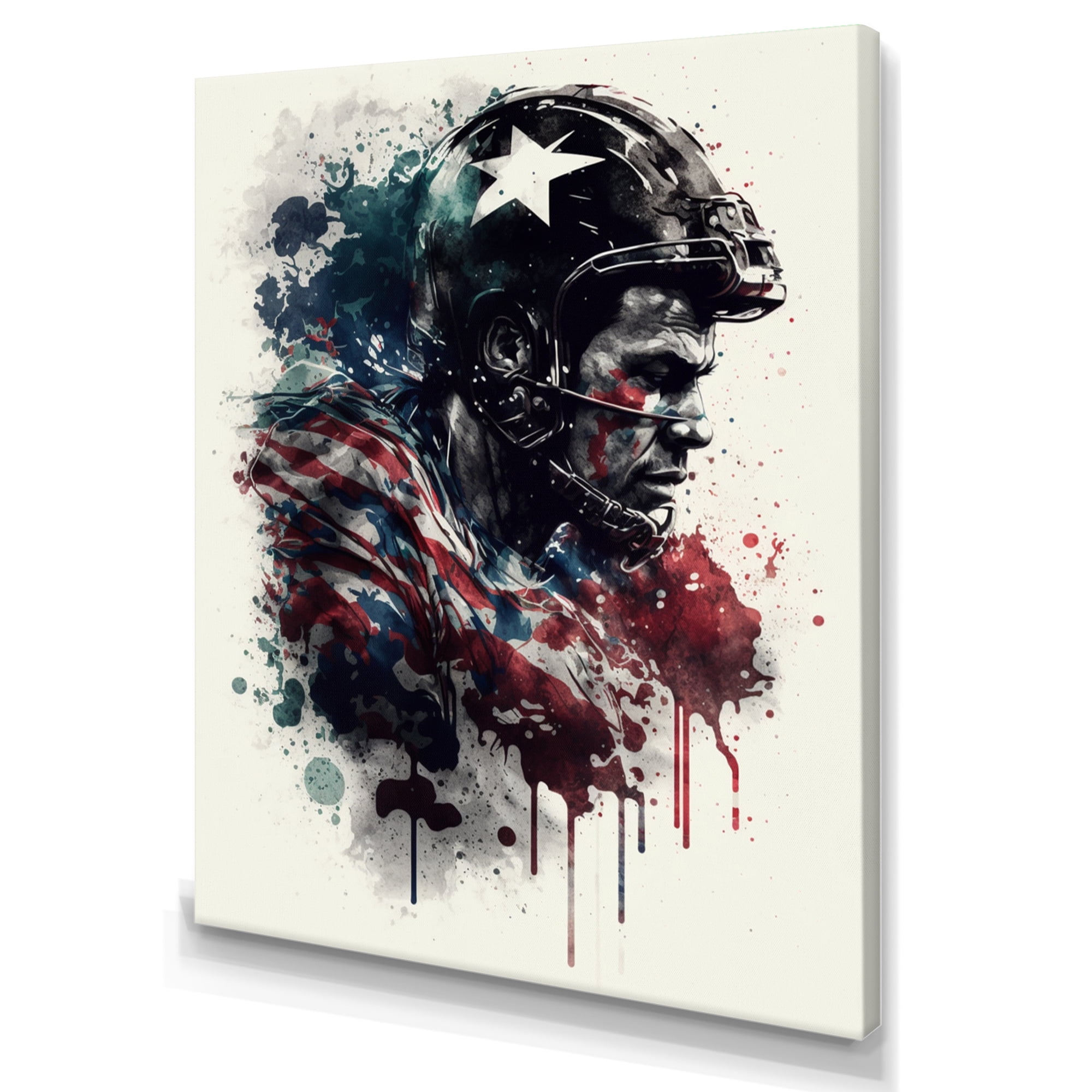 Designart Football Player Portrait Canvas Wall Art