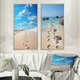 thumbnail image 1 of Designart "Footprints In Beach Photo III" Coastal Beach Framed Wall Art Set Of 2 - Beige Beach Framed Canvas Set For Living Room Decor, 1 of 7