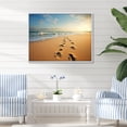thumbnail image 1 of Designart "Footprints In Beach Photo V" Nautical & Beach Floater Framed Wall Art Living Room, 1 of 7