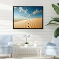thumbnail image 1 of Designart "Footprints In Beach Photo VIII" Nautical & Beach Floater Framed Wall Decor, 1 of 7