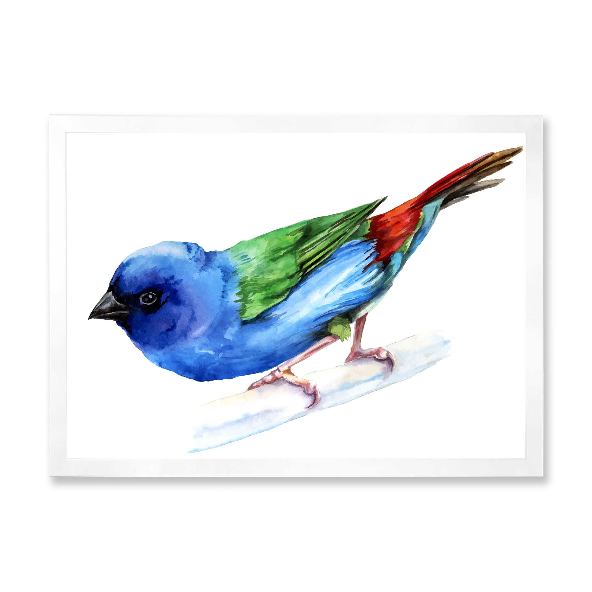 Designart 'Forbes Finch Bird On Branch' Traditional Framed Art Print