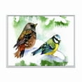 thumbnail image 1 of Designart 'Forest Birds Sitting On Snowy Fir Tree Branch' Traditional Framed Canvas Wall Art Print, 1 of 5