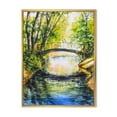 thumbnail image 1 of Designart 'Forest Park With Bridge Over Troubled Water' Lake House Framed Canvas Wall Art Print, 1 of 5