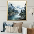 thumbnail image 1 of Designart "Forest Reflections Minimalism in Grey and Blue II" Minimalism Floater Framed Wall Decor, 1 of 7