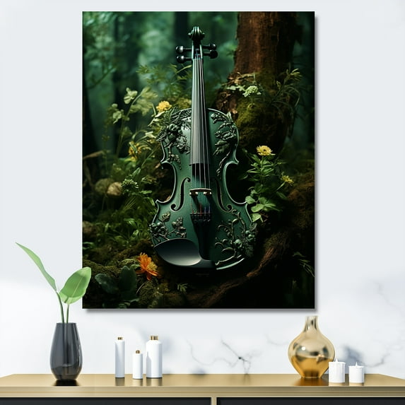 Designart "Forest'S Verdant Violin" Music Wall Decor