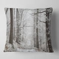 thumbnail image 1 of Designart Forest Trail on Winter Morning - Forest Throw Pillow - 18x18, 1 of 4