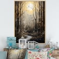 thumbnail image 1 of Designart "Forest Tree Monochrome Moonlit Forms II" Traditional Floater Framed Canvas Art Print, 1 of 7