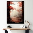 thumbnail image 1 of Designart "Forest View in Red Gothic Japan I" Landscapes Framed Wall Art - Traditional Red Japan Bedroom Framed Canvas Wall Art, 1 of 6