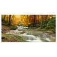 thumbnail image 1 of Designart 'Forest Waterfall with Yellow Trees ' Landscape Canvas Art Print, 1 of 3