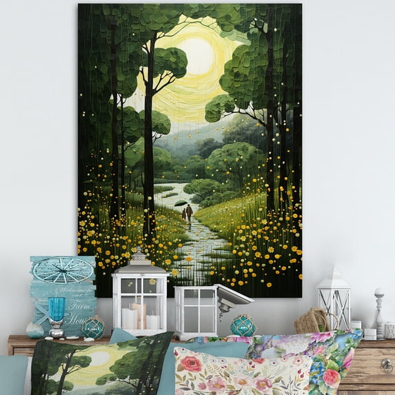 Designart "Forest Woods Pastoral II" Landscape & Nature Canvas Art Print