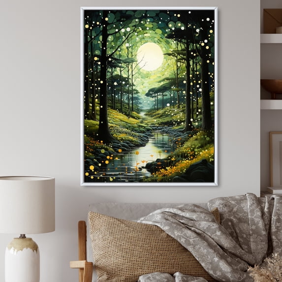 Designart "Forest captivate Forest Pastoral II" Landscape & Nature Floater Framed Wall Art Living Room