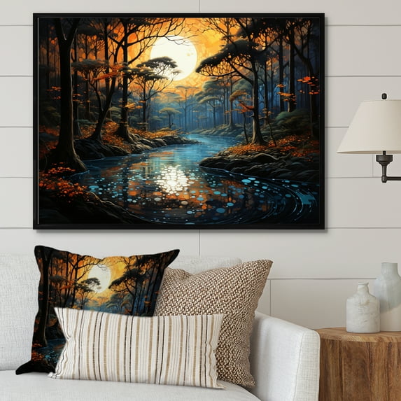 Designart "Forest euphony Of Elements II" Landscapes Floater Framed Canvas Print