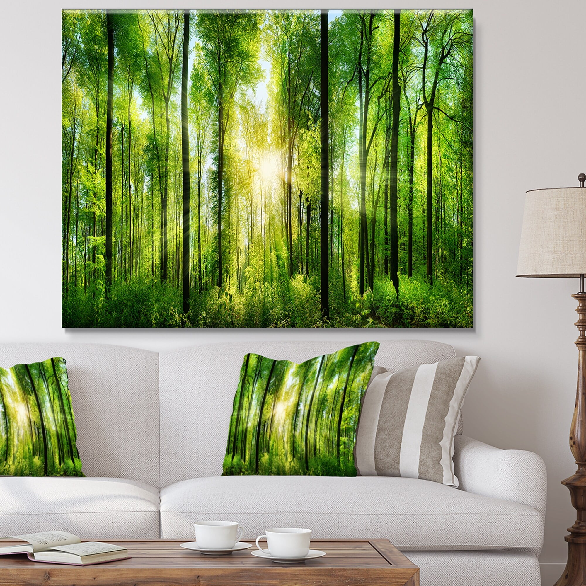Large Abstract Forest Landscape Canvas Art Print