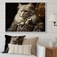 thumbnail image 1 of Designart "Formal Attire Persian Cat Portrait" Animals Cat Floater Framed Canvas Wall Art, 1 of 5