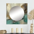 thumbnail image 1 of Designart "Forms In Painting Beige and Green I" Abstract Painting Square Mirror Wall Decor Modern - Large Beige Square Bathroom Mirror - Square Printed Wall Mirror Art, 1 of 5
