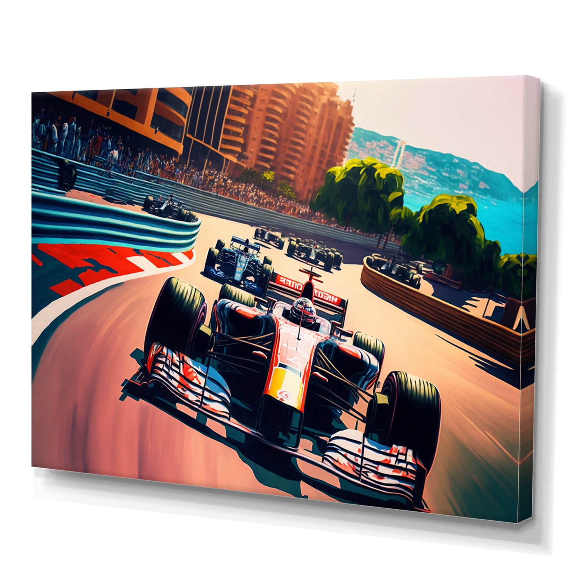 Designart Formula Car Racing I Canvas Wall Art