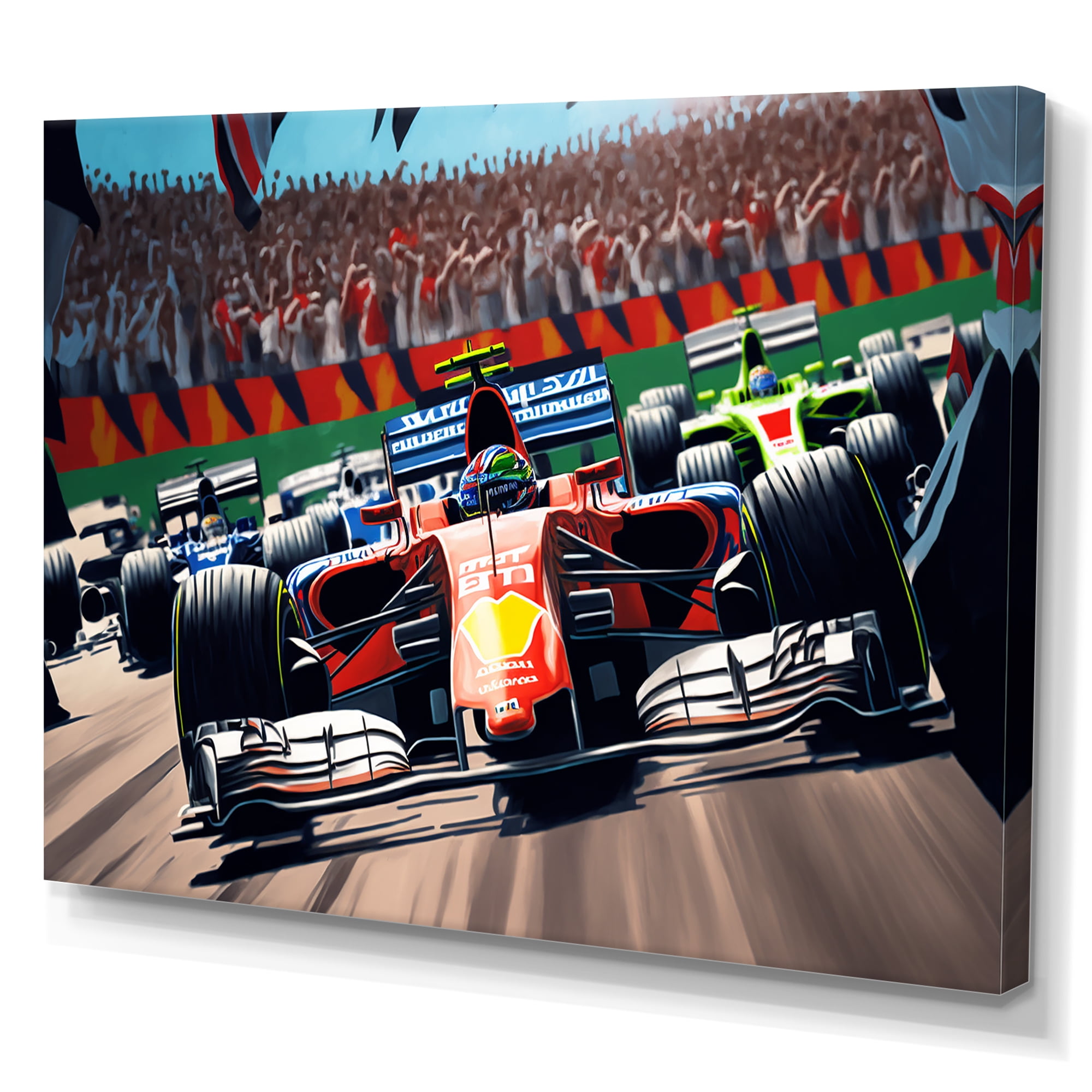 Designart Formula Car Racing II Canvas Wall Art