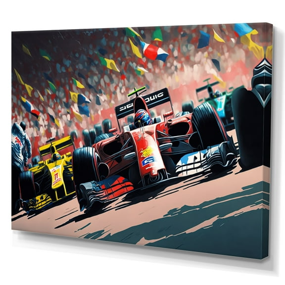 Designart Formula Car Racing IX Canvas Wall Art