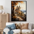 thumbnail image 1 of Designart "Fortress Golden Castles Majestic wall art II" Cityscapes Floater Framed Canvas Print, 1 of 7