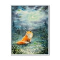 thumbnail image 1 of Designart 'Fox Over A Night Sky With Moon' Children's Art Framed Canvas Wall Art Print, 1 of 5