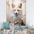 thumbnail image 1 of Designart "Fox Portrait In Minimalist Forest Setting III" Animals Fox Canvas Prints, 1 of 7