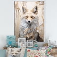 thumbnail image 1 of Designart "Fox Portrait In Minimalist Forest Setting III" Animals Fox Floater Framed Canvas Prints, 1 of 5