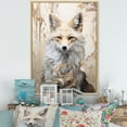 thumbnail image 1 of Designart "Fox Portrait In Minimalist Forest Setting III" Animals Fox Floater Framed Canvas Prints, 1 of 5