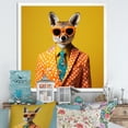 thumbnail image 1 of Designart "Fox in Yellow and Orange Suit I" Animals Framed Wall Art Decor - Modern Yellow Fox Living Room Framed Canvas Art, 1 of 6