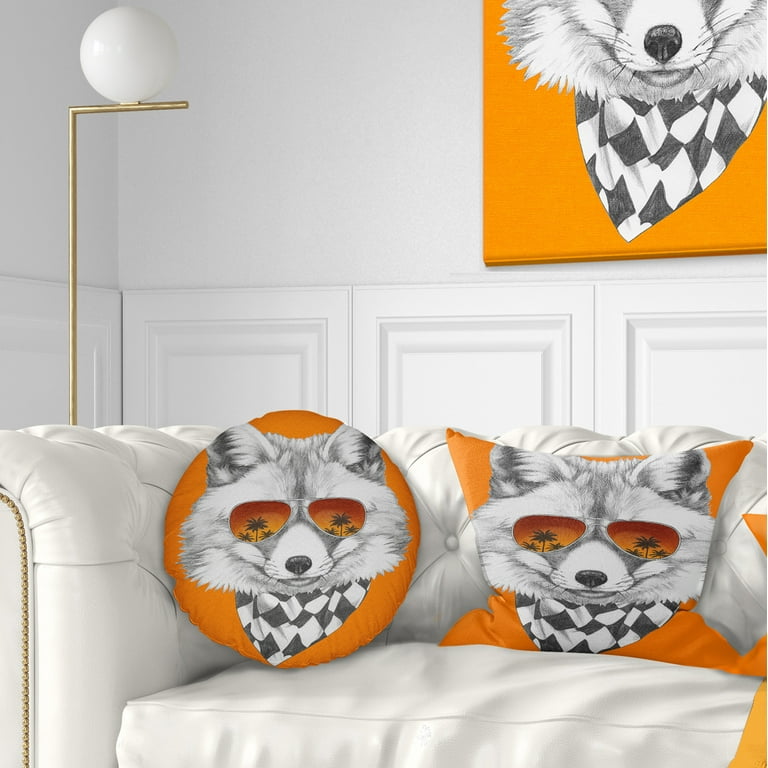 Designart Fox with Mirror and Sunglasses Contemporary Animal
