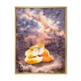 thumbnail image 1 of Designart 'Foxes Over A Night Sky Hugging ' Children's Art Framed Canvas Wall Art Print, 1 of 5