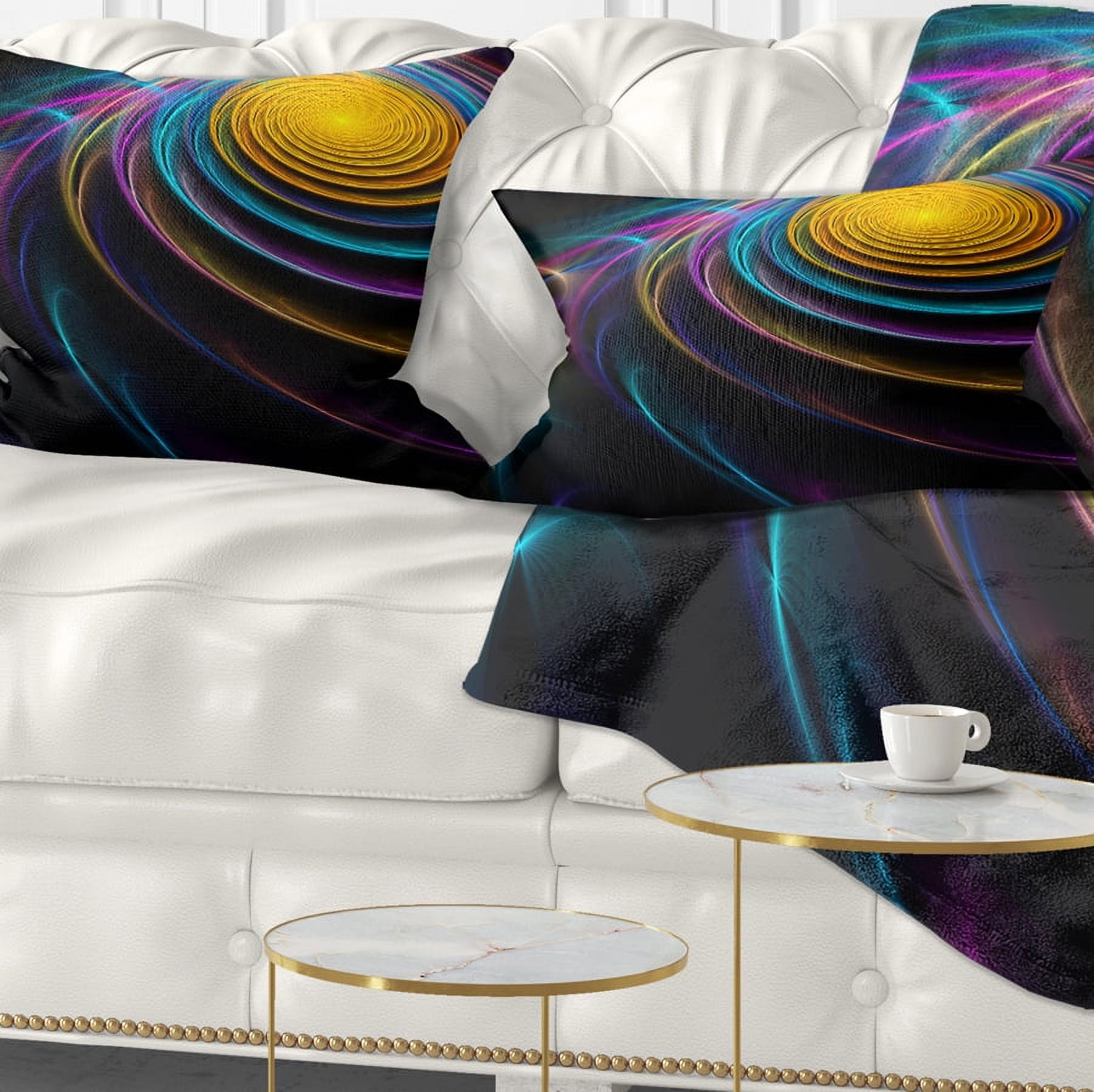 Designart Fractal 3D Colored Bulgy Circles - Abstract Throw Pillow - 12x20
