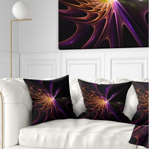 Designart Fractal 3D Colored Bulgy Circles - Abstract Throw Pillow - 18x18