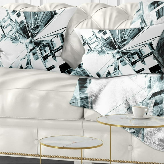 Designart Fractal 3D Cubes Everywhere - Contemporary Throw Pillow - 12x20
