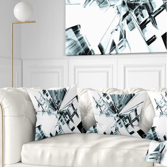Designart Fractal 3D Cubes Everywhere - Contemporary Throw Pillow - 18x18